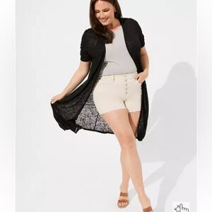 Torrid 00x 10 Slub Duster Ruched Short Sleeve